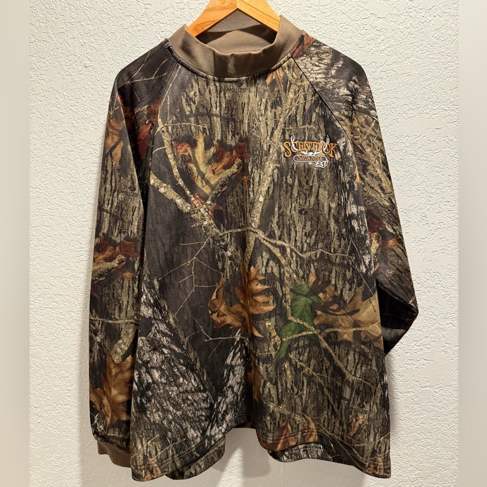 ScentLok Savanna EXT Hunting Shirt Mens 2XL Camo Excellent Mossy Oak Break-Up